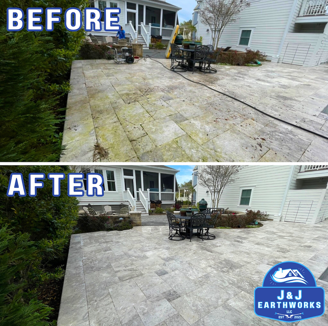 Professional Pool Deck Cleaning in Carolina Park, Mount Pleasant – Safe Soft Washing for Travertine and Pavers