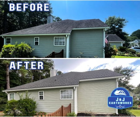 Before after roof cleaning